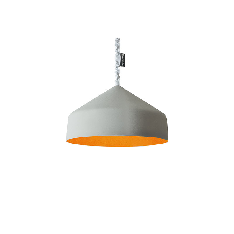 Cyrcus 1 - Light Grey Bowl Pendant, Grey/Orange