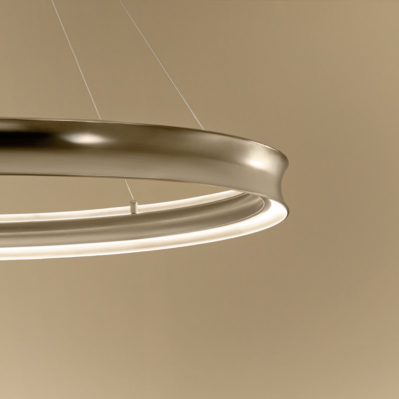 Soft Modern Circular LED Chandelier, Bronze, 3.75" H x 49.5" W x 49.5" D