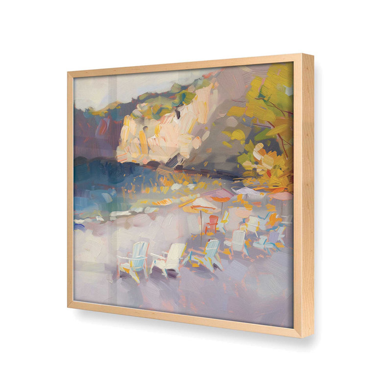 «Nocturne Sunset Soiree V2 (Square)», impression encadrée sur papier par Azure Artisanal Studio, Érable brut