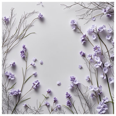 Tapisserie murale lavande - décoration murale florale