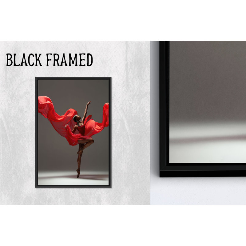 Art abstrait abstrait bohémien: ballerine noire, reproduction sur toile 1P, H: 27,6 po x l: 19,8 po