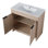 Armoire de salle de bain autoportante 36 po, chêne clair, 2 portes à fermeture douce, tablette réglable, poignées en métal à l'intérieur du meuble-lavabo,