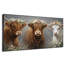 Très grand reproduction d'art sur toile - Portrait de vache brune décor de salle à manger de ferme - "Assemblage requis (cadre non fini)"-130840355