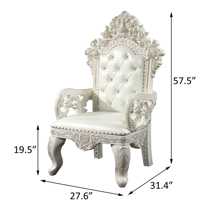 19.5'' H Tufted Faux Leather Upholstered Armchair