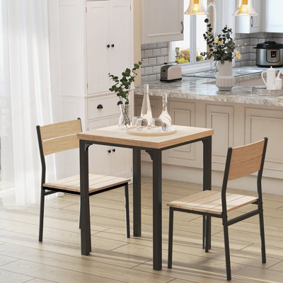 Ensemble de table de salle à manger 3 pièces pour 2 personnes, une table de cuisine moderne et des chaises
