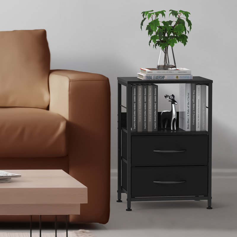 Vem 2 - Drawer End Table Set, Black