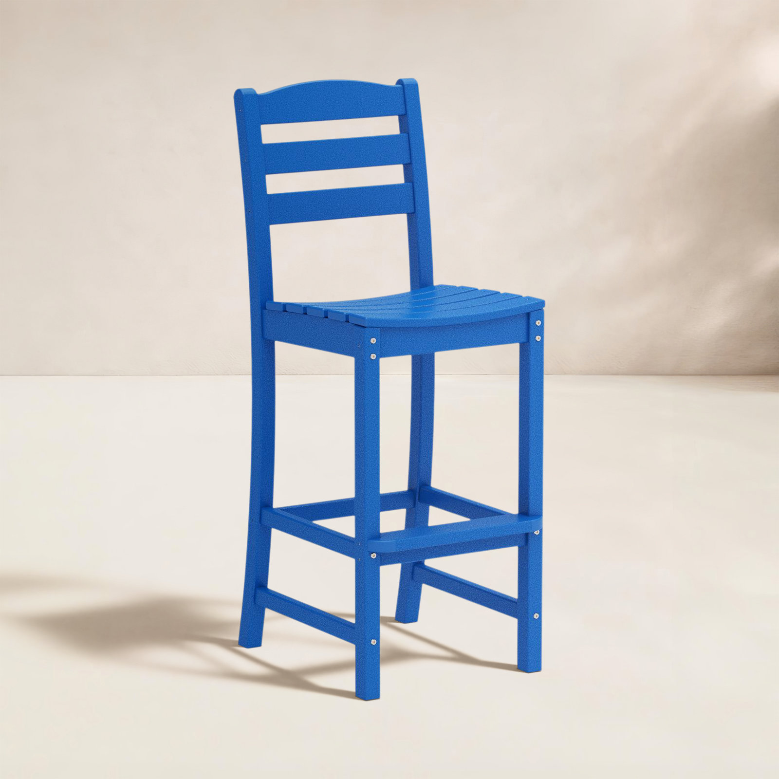 POLYWOOD® La Casa Café Armless Patio Bar Stool, Pacific Blue