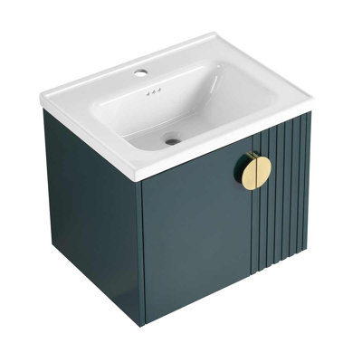 24 Inch Bathroom Vanity With Ceramic Sink For Small Bathroom