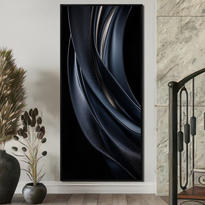 Bedford Black Abstract Fractal Spectrum Of Serenity - Fractal Canvas Wall Art