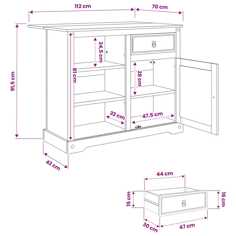 Solid Wood Kitchen Island, Honey Wax