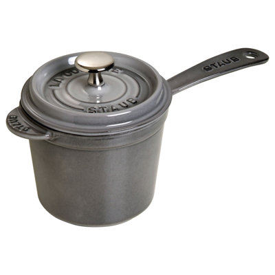 Specialities 1.25 L Cast Iron Round Sauce Pan, Graphite-Grey