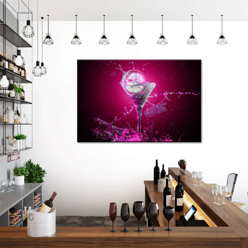 " Pink Gin Cocktail " by SodaPopArt, 8" H x 12" W x 1" D