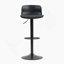 Tabourets de bar modernes à hauteur de comptoir en cuir polyuréthane avec dossier et chaises pivotantes réglables pour îlot de cuisine, ensemble de 2, sans accoudoirs, grande base - noir-583133738