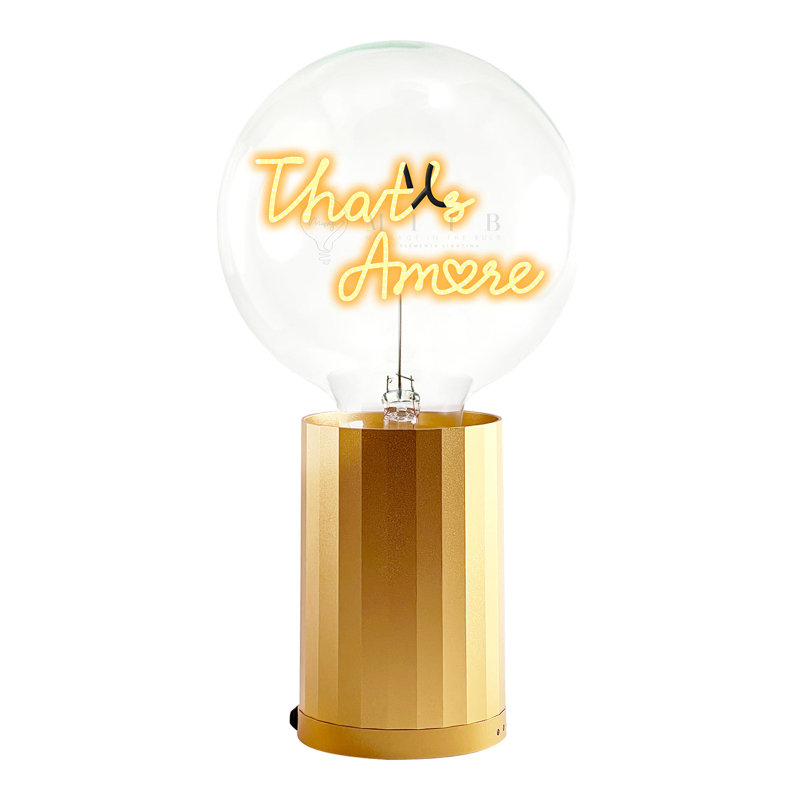 Ampoule That's Amore - Lampe de table ambre avec base portative - Or rose