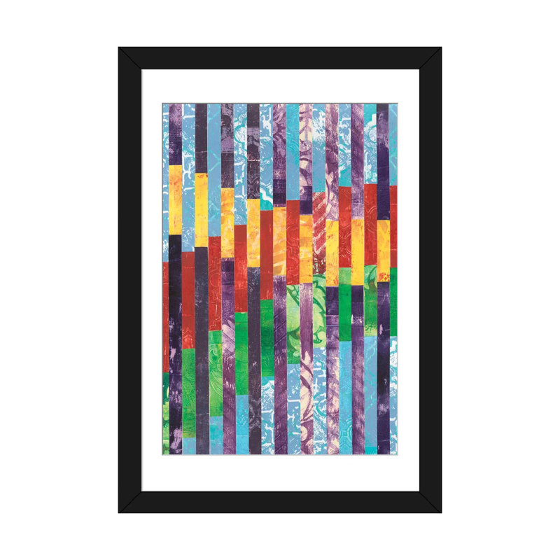 « quilted monoprints i », impression sur toile, Papier d'art encadré noir, Blanc, H 32 po x l 24 po x P 1 po