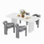 Ensemble de table de salle à manger moderne à double piédestal-142240921-142240925