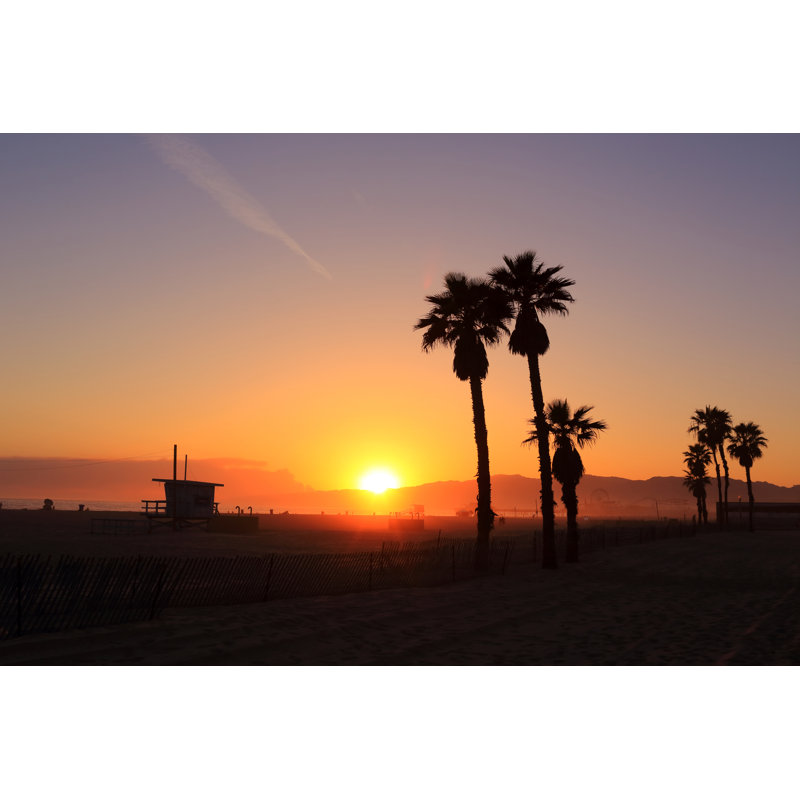 Pier Sunset by Shunyufan - No Frame Art Prints on Canvas, 30cm H x 46cm W