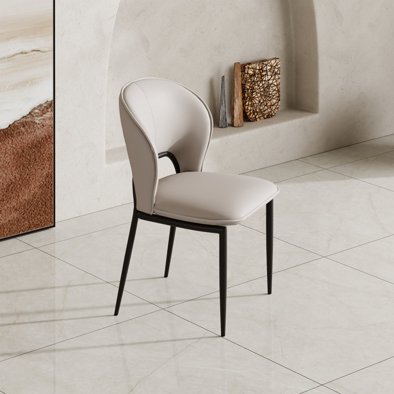 Chaises de table de salle à manger modernes, similicuir, non assemblées, Blanc, 2