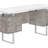 Contemporary 60 Inch Laptop Computer Desk With Storage Drawers, Reversible Left Or Right Set-Up, White And Grey Finish, Modern Home Office-1521082889