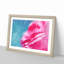 Pink Carnation on Blue - Picture Frame Painting Print-56633080-56633081