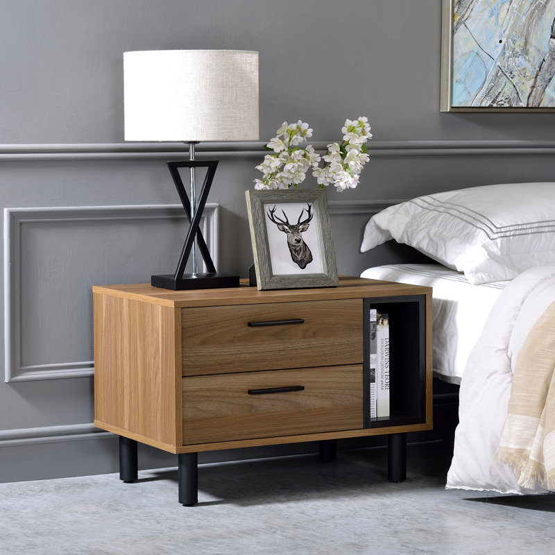 Desnoyer 2 - Drawer Nightstand in Brown/Black