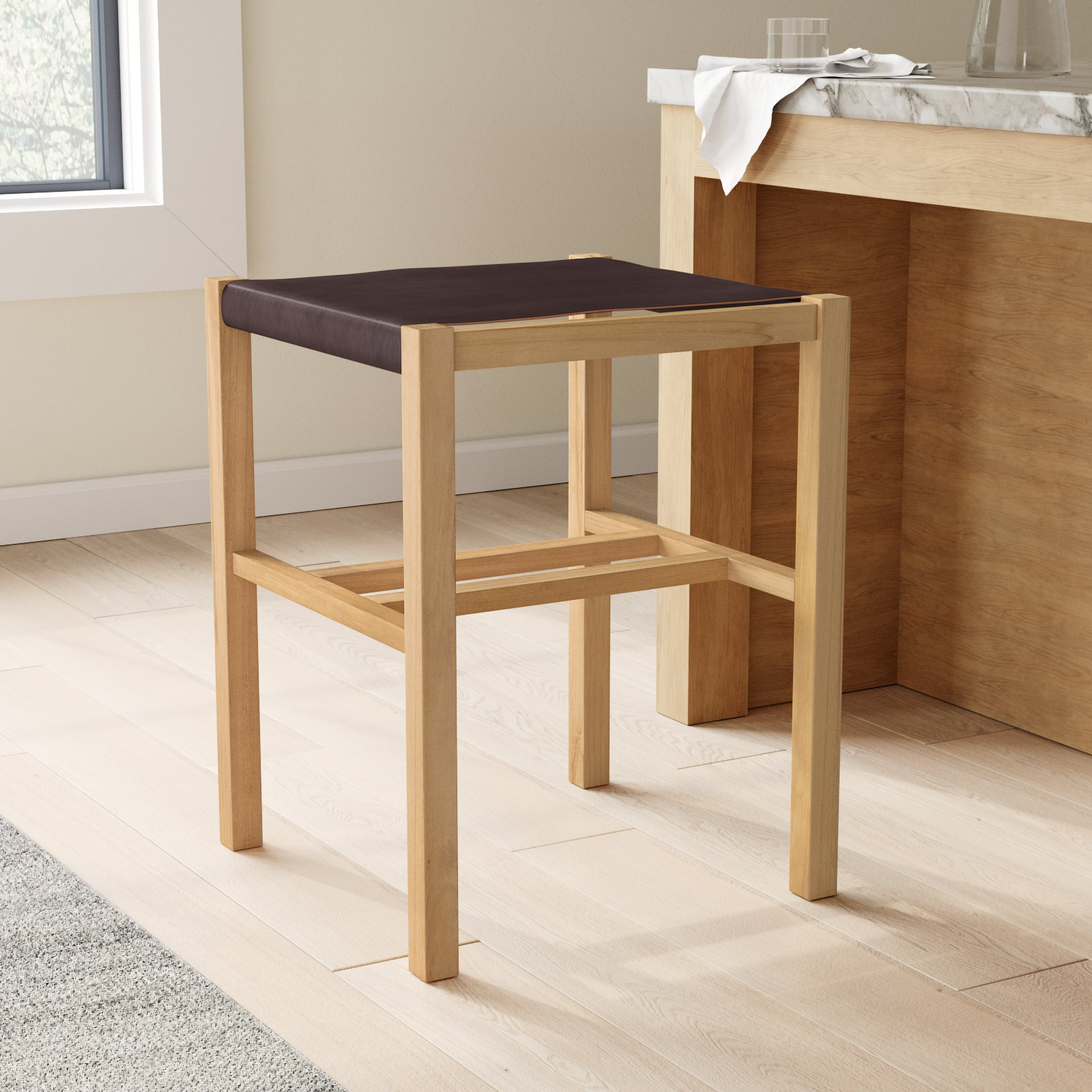 Breckenridge 26" Bar Stool, Cognac/Natural