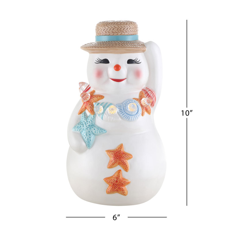 Bonhomme de neige en céramique 10 po