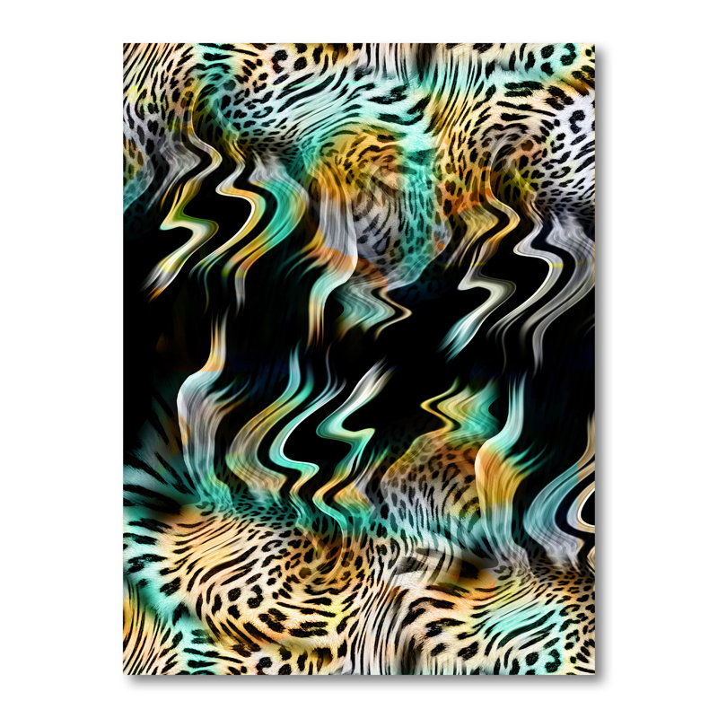 Léopard et tigre - reproduction d'art moderne et contemporaine sur toile, H 32 po x l 16 po x P 1 po, Toile tendue