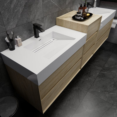 Albizu 104" Wall-Mounted Double Bathroom Vanity