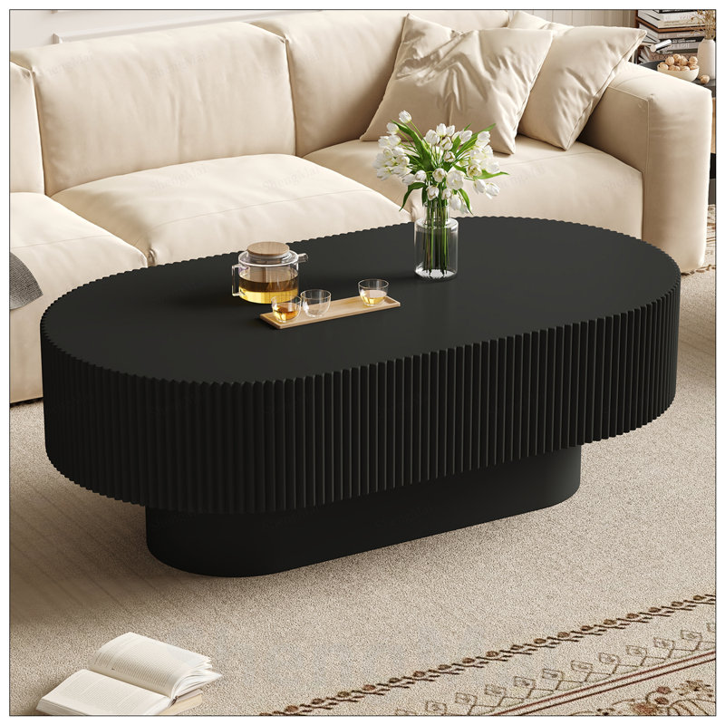 Table basse Farmhouse Oval, Noir
