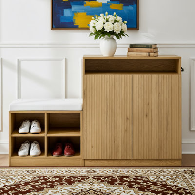 Shoe Cabinet With Bench And Cushion
