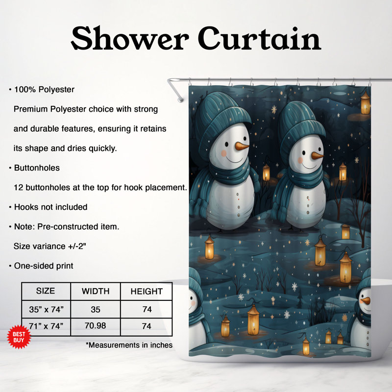 Rideau de douche Frozen, H 74 po x l 71 po