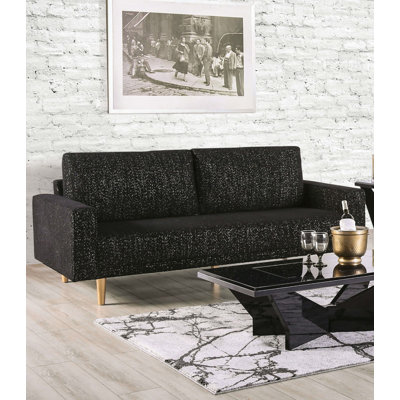 Canapé contemporain l 83 po, noir