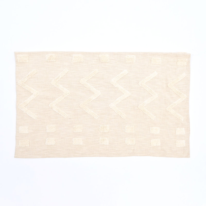 Geometric Cream Rectangular Throw Pillow Cover