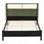 Structure de lit avec tête de lit verte et lit en bois massif, aucun sommier requis, mobilier de chambre moderne