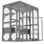 Enclos d'extérieur pour chat, grande maisonnette pour chat 71 po avec toit imperméable, cage pour chat à 3 niveaux avec plateforme pour patio, cour, nivelage