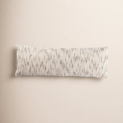 Mercado Embroidered Cotton Lumbar Throw Pillow