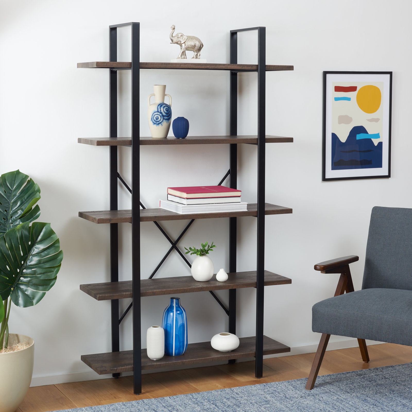Pelham 41" Bookcase, Cocoa Walnut
