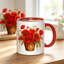 1 Red Daisy Flower Design with,Suitable for Tea, Coffee, Milk,Water-Holiday Gift, Suitable for Birthday, Christmas, Halloween, Off.