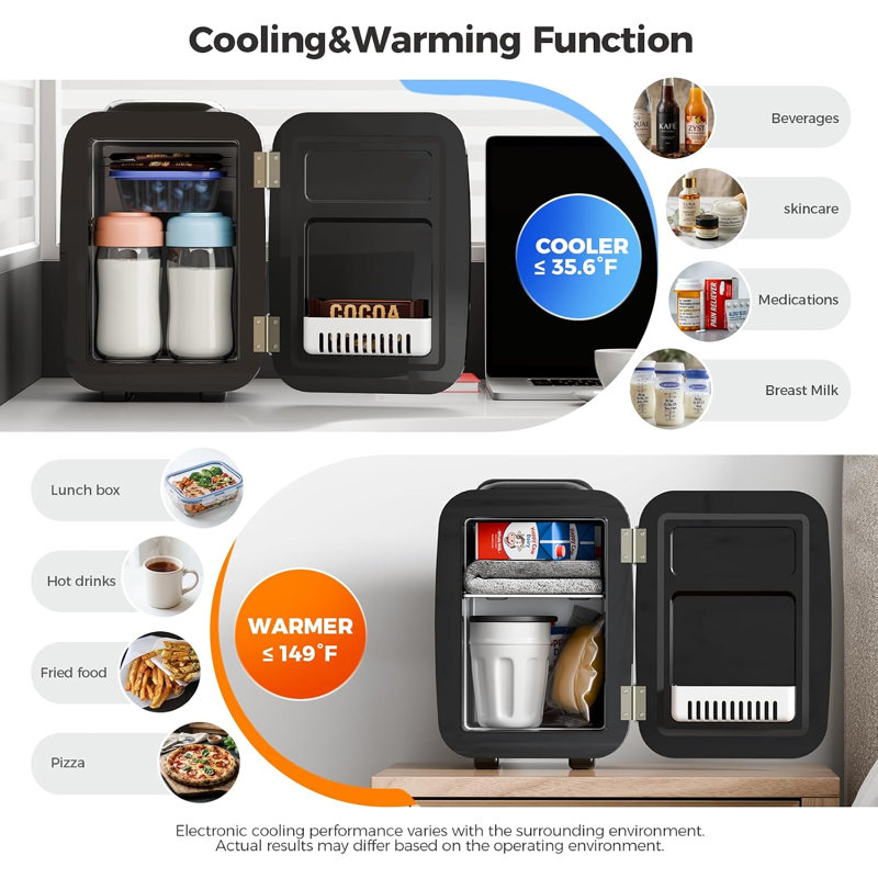 OSTBA APPLIANCE 0.15L L Portable Mini Fridge, Black