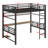  Bowmin Full Size Metal Loft Bed Frame With Storage Shelf And LED Light