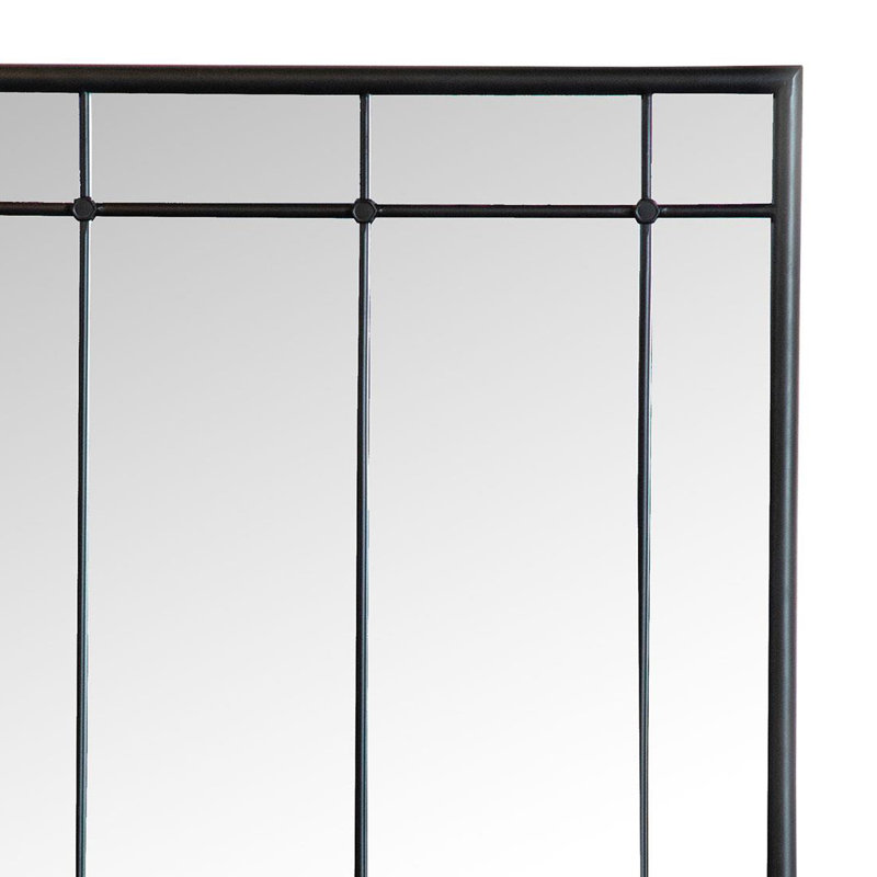 24 x 52 Inch Window Pane Floor or Wall Mirror Black