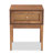 Ramiel Mid-Century Modern Ash Walnut Finished Wood And Rattan 1-Drawer Nightstand