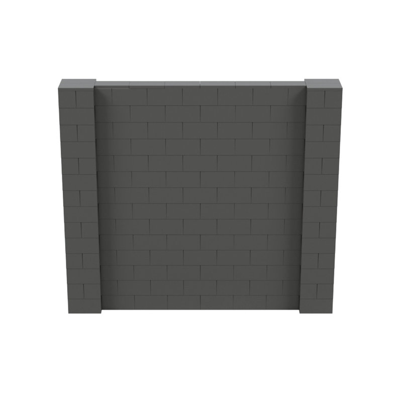 Ensemble mural de blocs géants 7 'T, H 84 po x L 96 po, Gris foncé