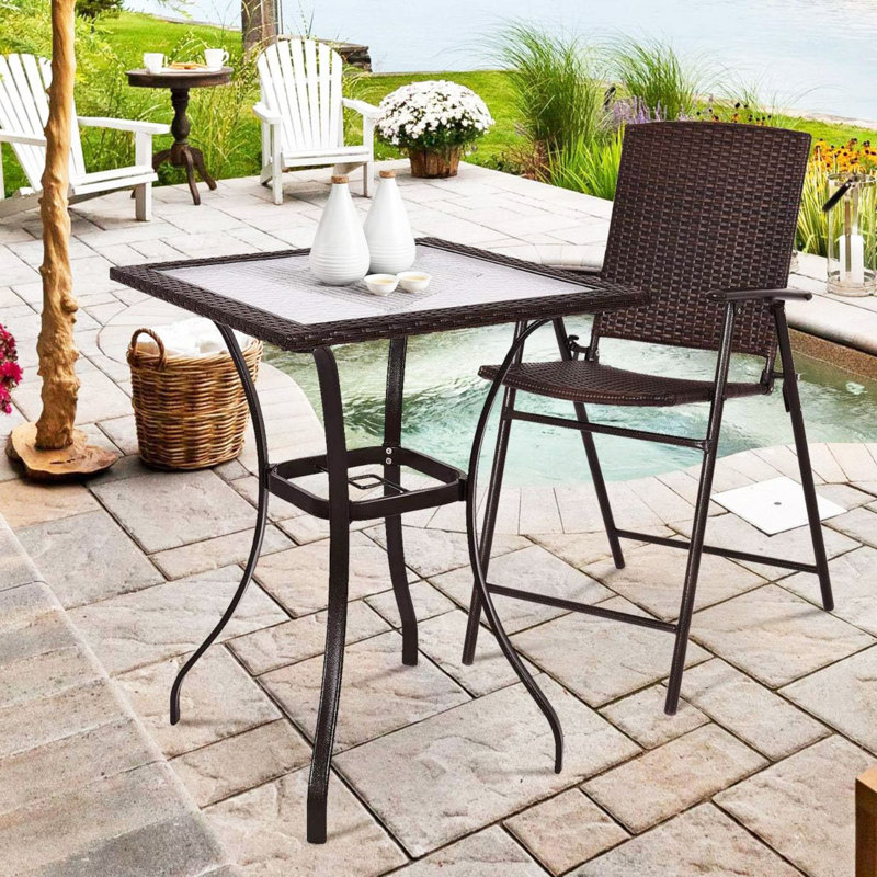 Carly Square Tempered Glass Outdoor Dining Table
