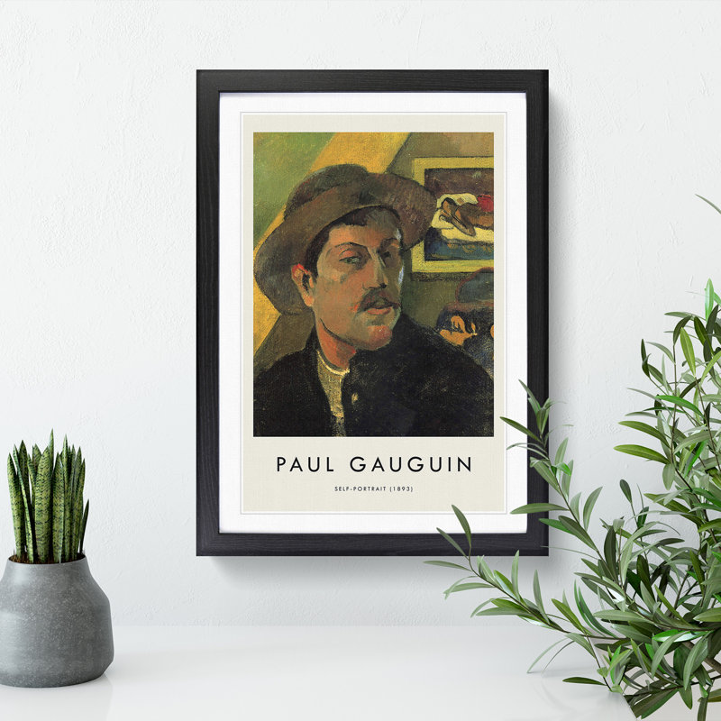 Self Portrait by Paul Gauguin - Picture Frame Painting, Black, 65cm H x 48cm W x 2cm D