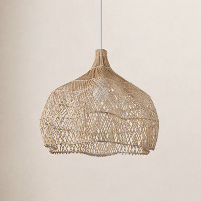 Single Light Rattan Wrought Iron Dimmable Pendant