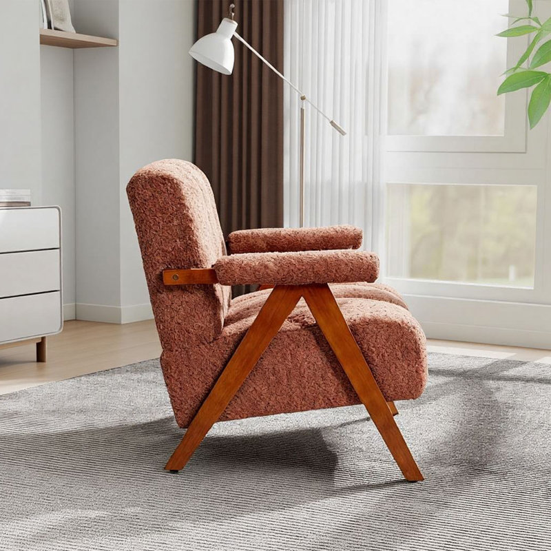 Chaise d'appoint 30,31 po Mid-Century, Red