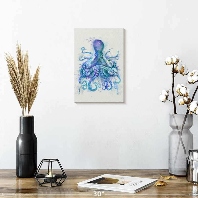 Brampt Octopus Rainbow Splash Blue, 12" H x 8" W
