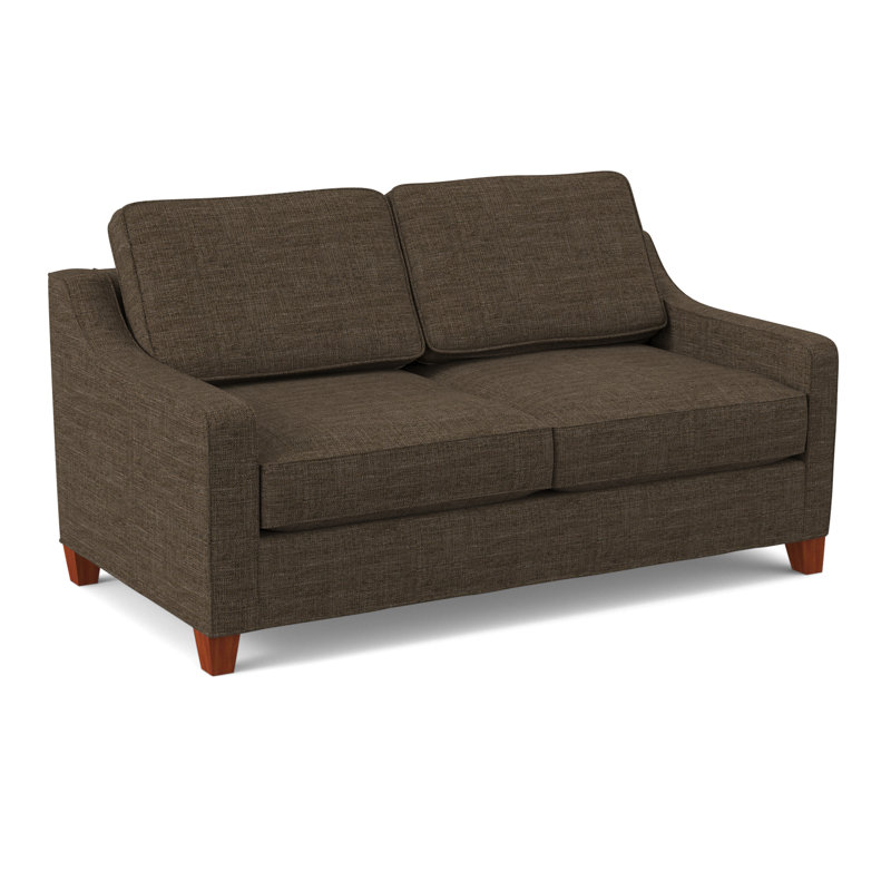 Clark 74" Square Arm Sofa with Reversible Cushions, BM Cherry, Fluff Carbon